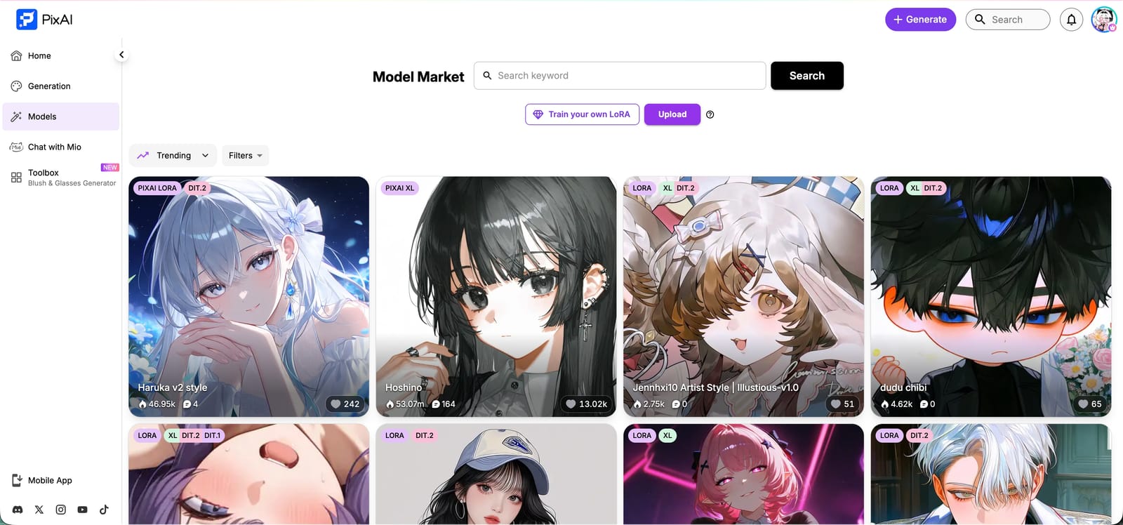 模型市场界面